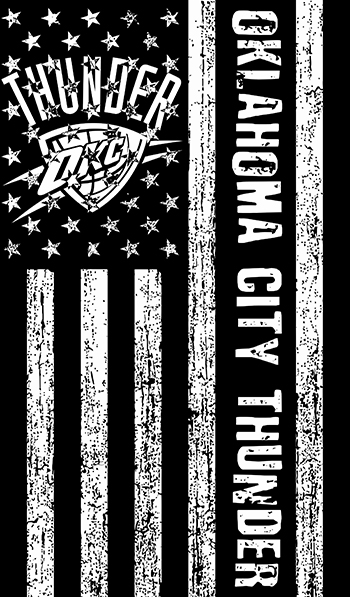 Oklahoma City Thunder Black And White American Flag logo iron on paper